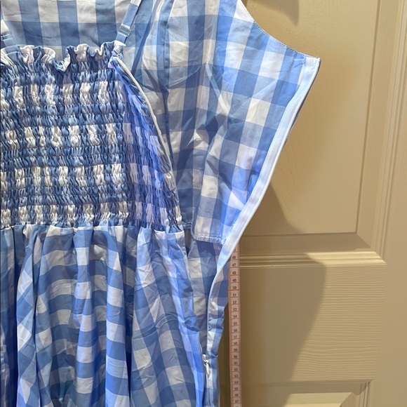 Blue Gingham Midi Dress XL spaghetti strap NWT - Picture 6 of 10